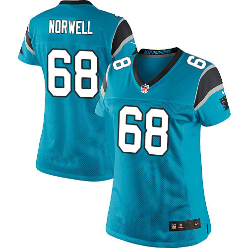 Women's Limited Andrew Norwell Nike Jersey Blue Alternate - #68 NFL Carolina Panthers